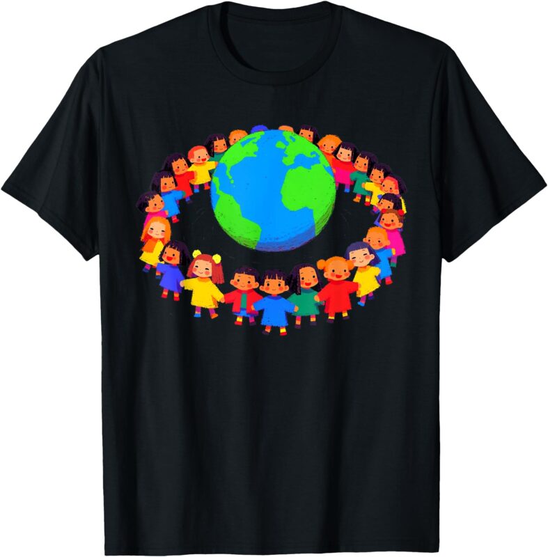 Unity Around The World – Kids Holding Hands Global Peace T-Shirt