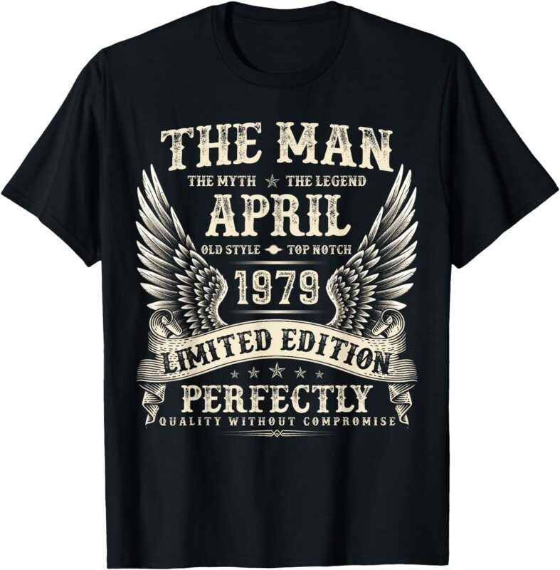 Vintage 46 Year Old Gifts For Men April 1979 46th Birthday T-Shirt