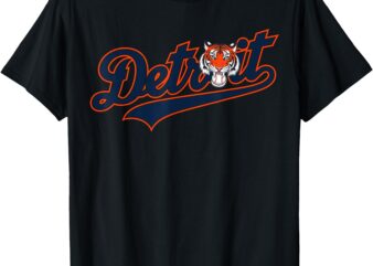 Vintage Detroit Name Throwback Styles Animals For Men Women T-Shirt
