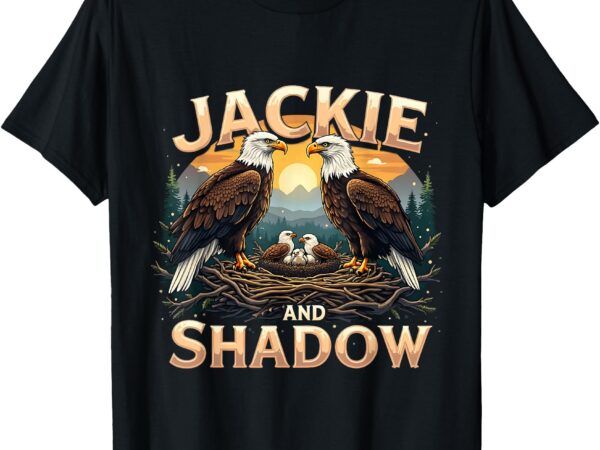 Vintage jackie and shadow bald eagle family design graphic t-shirt