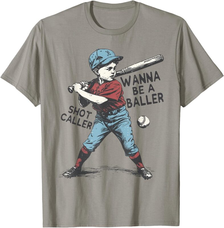 Wanna Be A Baller Shot Caller Baseball Boy T-Shirt