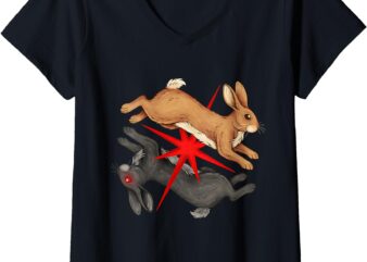 Womens Watership Down Rabbit Therian FurryGoblincore Whimsigoth V-Neck T-Shirt