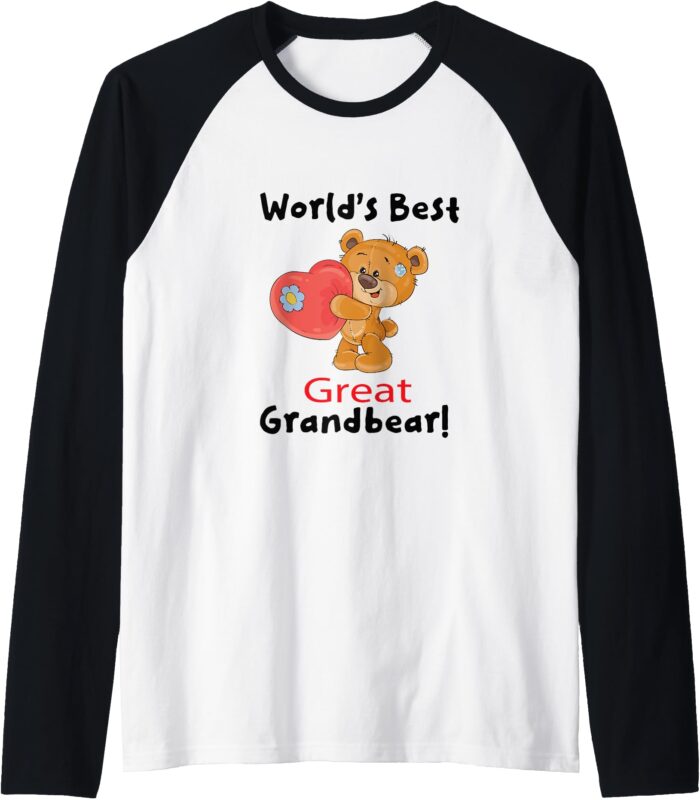 World’s Best Great Grandbear Bear Raglan Baseball Tee