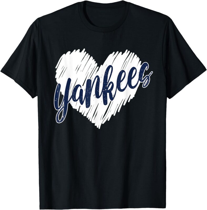 Yankees Heart Vintage Design for Women Men Kids T-Shirt