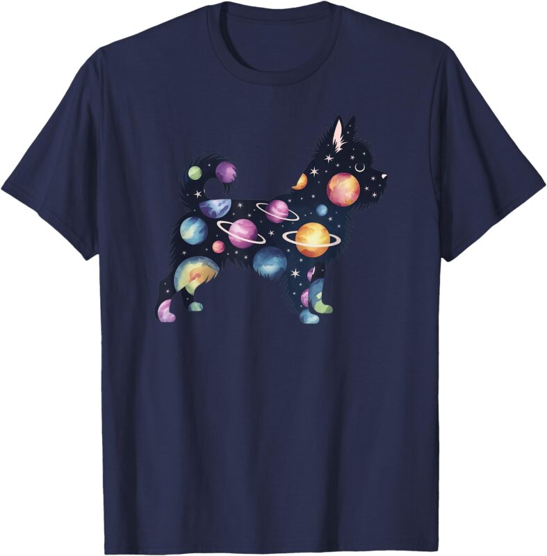 Yorkshire Terrier Galaxy-themed Silhouette T-Shirt