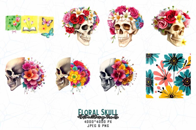 Trendy Retro Floral t-shirt design bundle