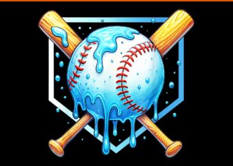 Respect The Drip Baseball PNG, Baseball Drip Boys PNG, Ice Cream Drip Youth Sport Game Day PNG, Baseball Dripping Ice Cream PNG