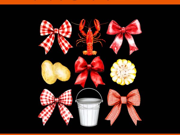 Bow cute coquette crawfish boil y2k girl aesthetic png t shirt template