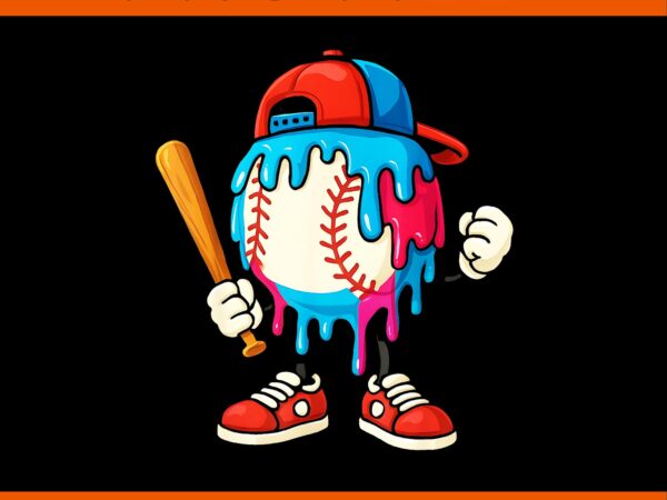 Baseball drip boys ice cream png, baseball drip youth sport game day png t shirt template