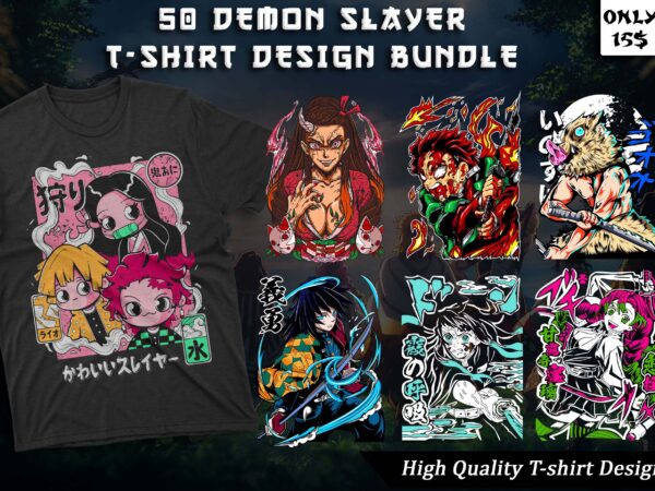 50 demon slayer t-shirt designs bundle (3)