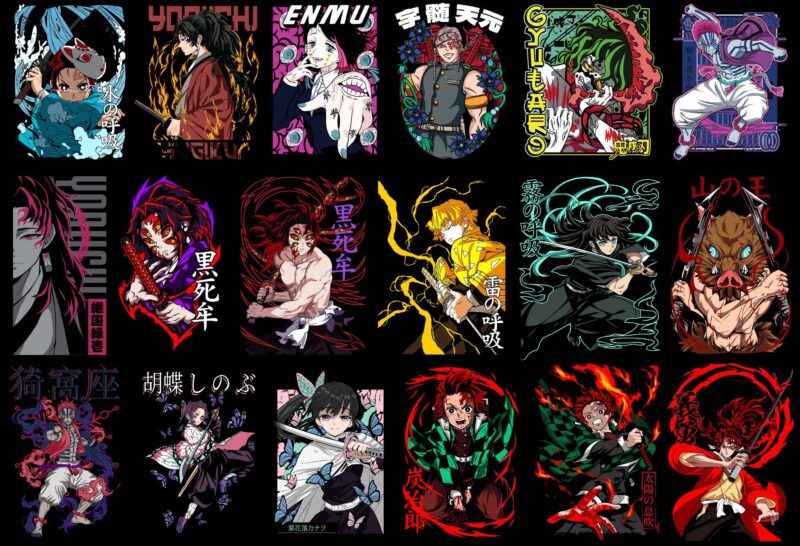 demon slayer tshirt design bundle