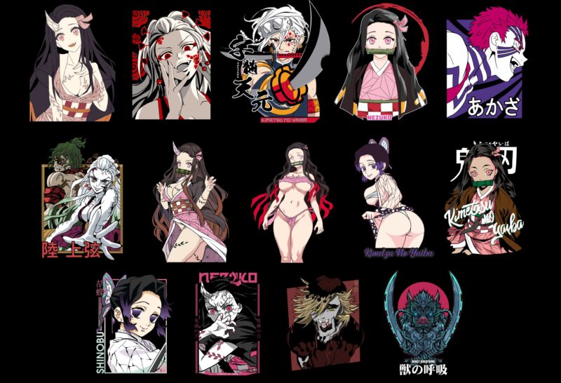 demon slayer tshirt design bundle