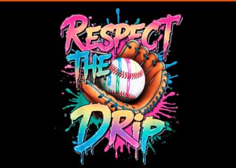 Baseball Drip Boys Ice Cream Drip Youth PNG, Respect The Drip PNG