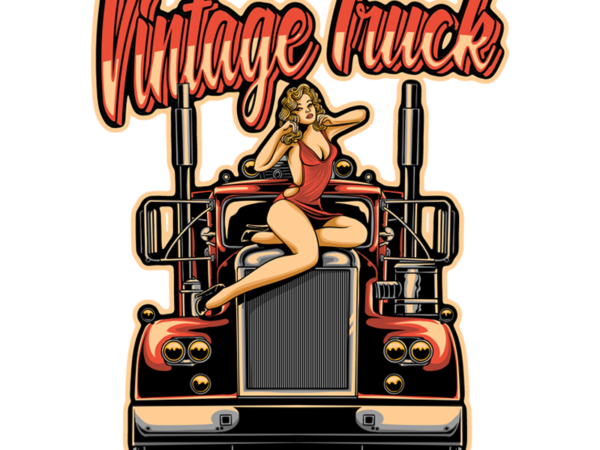 Vintage truck t shirt vector art