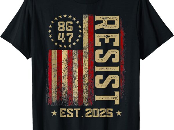 86 47 anti trump resist impeach trump impeach 47 us flag t-shirt