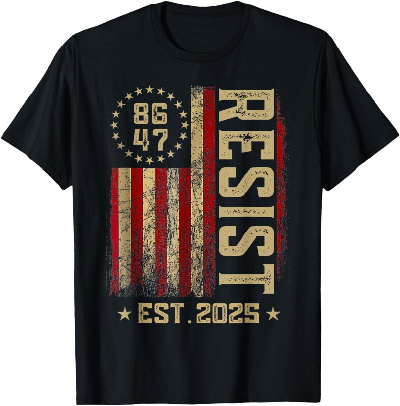 86 47 Anti Trump Resist Impeach Trump Impeach 47 US Flag T-Shirt