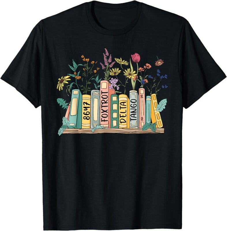 8647 Foxtrots Deltas Tangos Book Flower T-Shirt