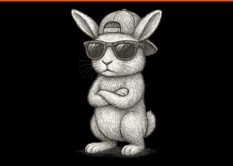 Bunny Face With Sunglasses Easter Day PNG, Sunglasses Easter Day PNG