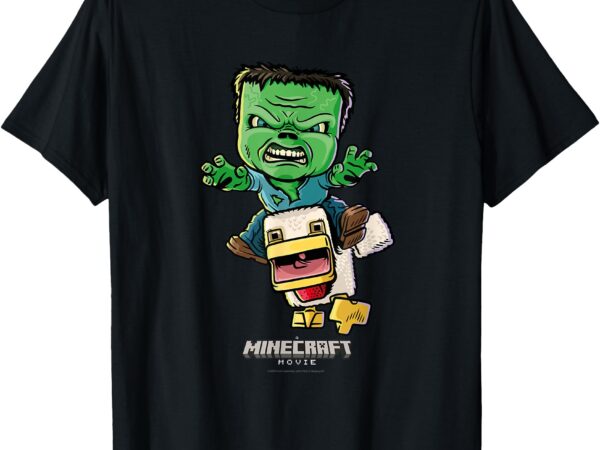 A minecraft movie chicken jockey baby zombie animated t-shirt