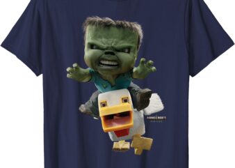 A Minecraft Movie Chicken Jockey Baby Zombie Attack T-Shirt