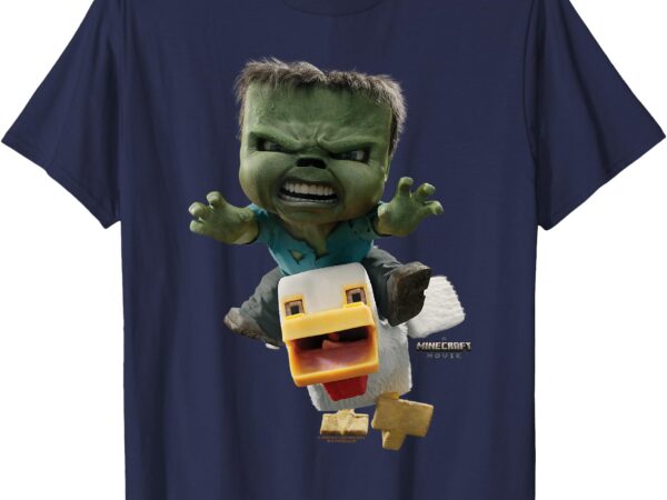 A minecraft movie chicken jockey baby zombie attack t-shirt