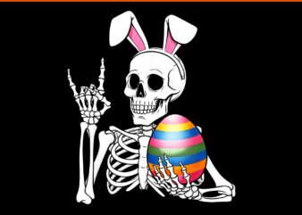 Skeleton Bunny Rock Hand PNG, Skeleton Rocker Easter PNG