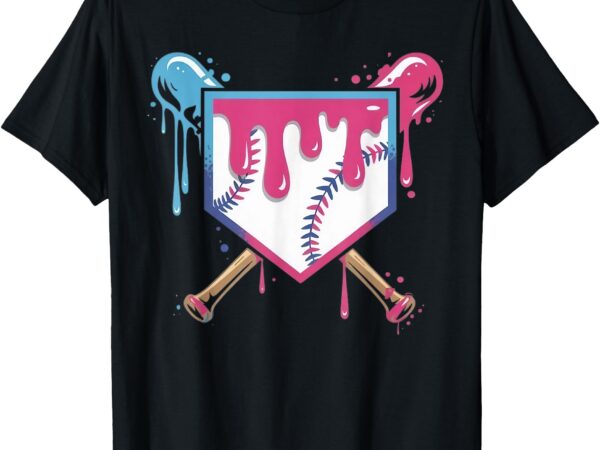 Baseball drip for men women ice cream drip boys baseball t-shirt