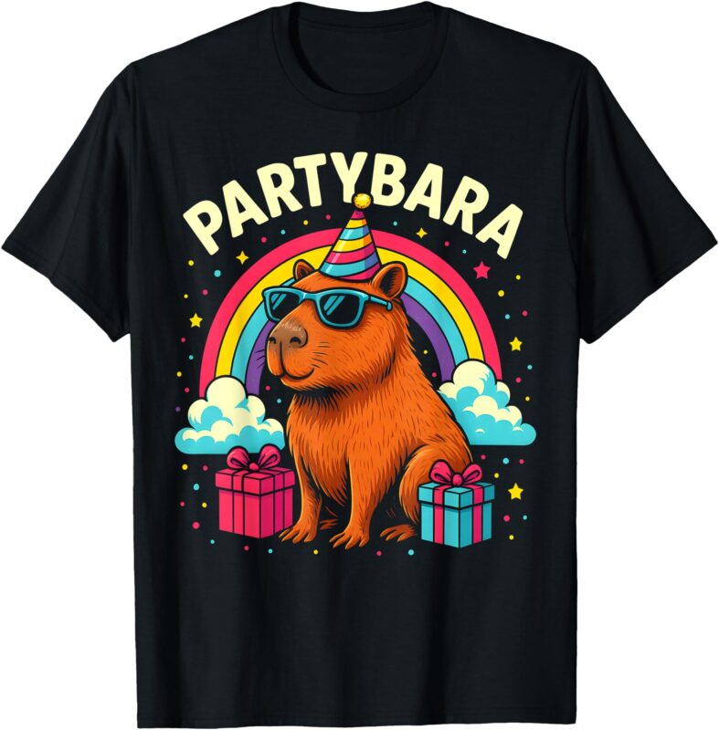 Birthday Capybara Tee for Kids Fun Partybara Capybara Party T-Shirt