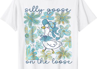 Boho Floral Silly Goose on the loose T-Shirt