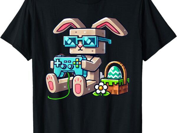 Boys happy easter day bunny egg video game gamer t-shirt