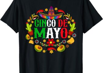 Cinco De Mayo Lets Fiesta Squad 5 De Mayo Mexican Men Women T-Shirt