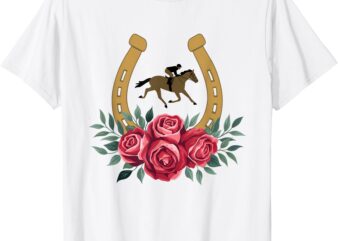 Cute Horse Racing Roses ky 151st Derby Horse party T-Shirt