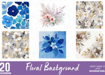 Popular Floral t-shirt design bundle of 20 designs – download instantly