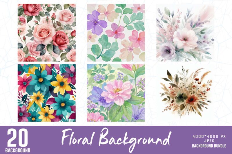 Popular Floral t-shirt design bundle of 20 designs