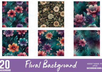 Popular Floral t-shirt design bundle of 20 designs – download instantly
