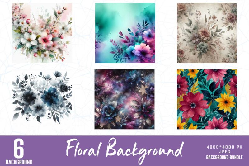 Popular Floral t-shirt design bundle of 20 designs – download instantly
