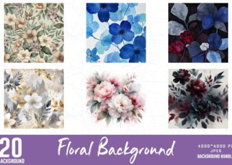 Vintage Floral t-shirt design bundle of 20 designs – download instantly