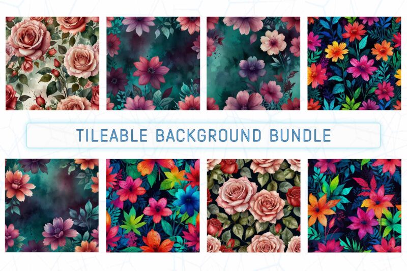 Trendy Retro Floral t-shirt design bundle of 20 designs