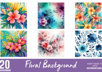 Trendy Retro Floral t-shirt design bundle of 20 design