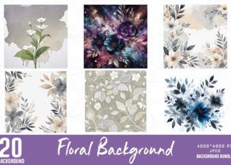Trendy Retro Floral t-shirt design bundle of 20 designs – download instantly