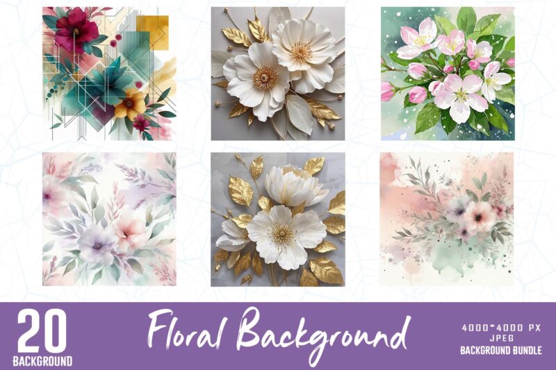 Popular Floral t-shirt design bundle of 20 designs – download instantly