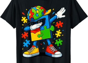 Dabbing Puzzle Autism Awareness T-Shirt