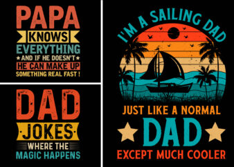 Dad Fathers Day T-Shirt Design Bundle