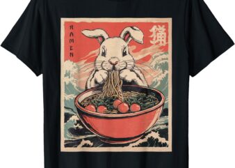 Easter Bunny Anime Ramen Tees Japanese Kawaii Funny Graphic T-Shirt