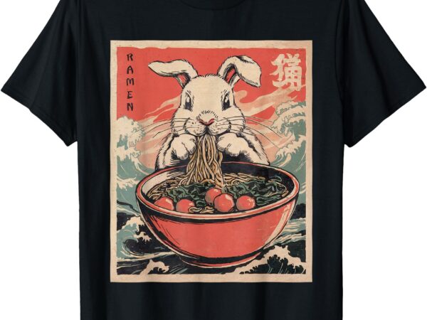 Easter bunny anime ramen tees japanese kawaii funny graphic t-shirt