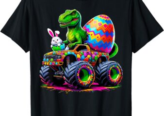 Easter Day Bunny Monster Truck Eggs Dinosaur Rabbit T-Shirt