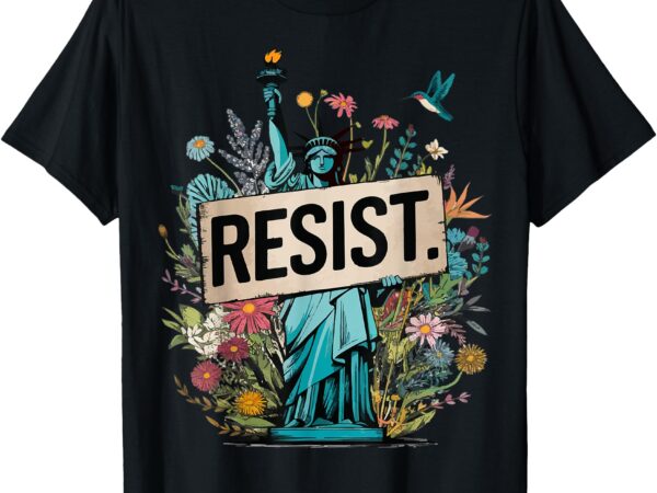 Floral statue of liberty protest t-shirt