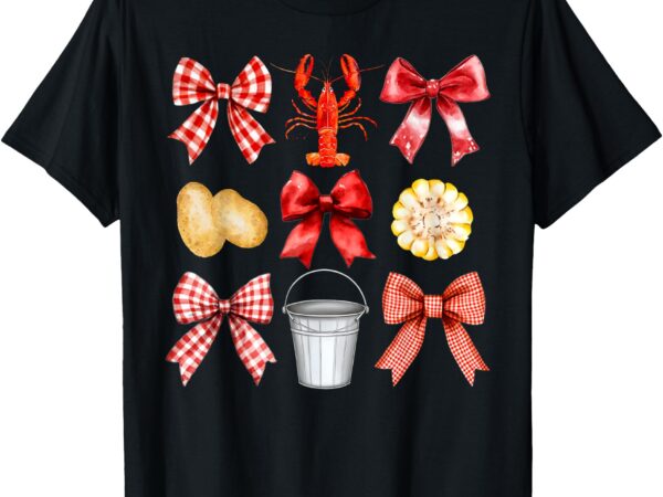 Funny bow cute coquette crawfish boil y2k girl aesthetic t-shirt