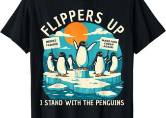 Funny Resist Penguins Protest Penguin Against Tariffs T-Shirt