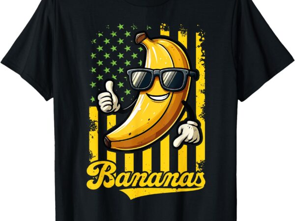 Graphic bananas proud name retro american flag bananas lover t-shirt